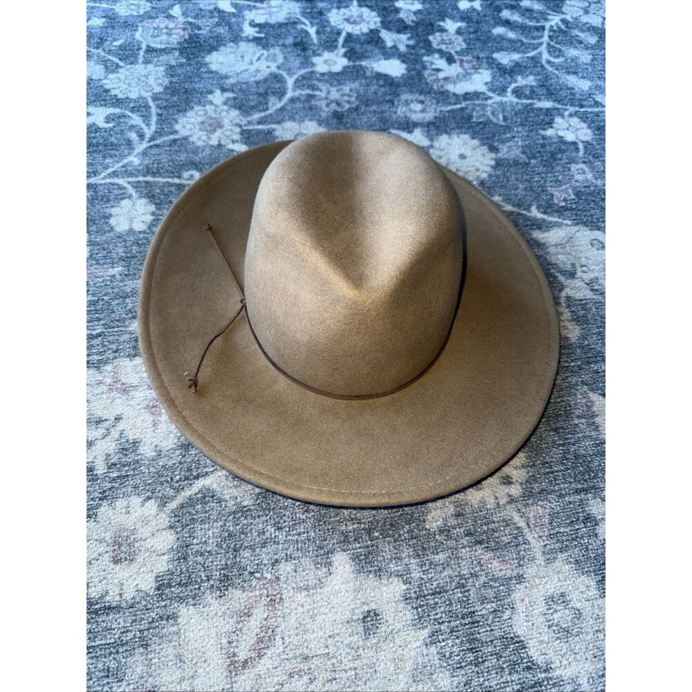 HATATTACK 100% Wool Felt Fedora Hat Camel Brown Soft